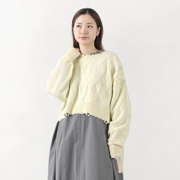 F/CE.（エフシーイー） クラッシュ アシンメトリー ニット / ウール / 厚手 / レイヤード / ケーブル F/CE. F/CE.（エフシーイー） クラッシュ アシンメトリー ニット