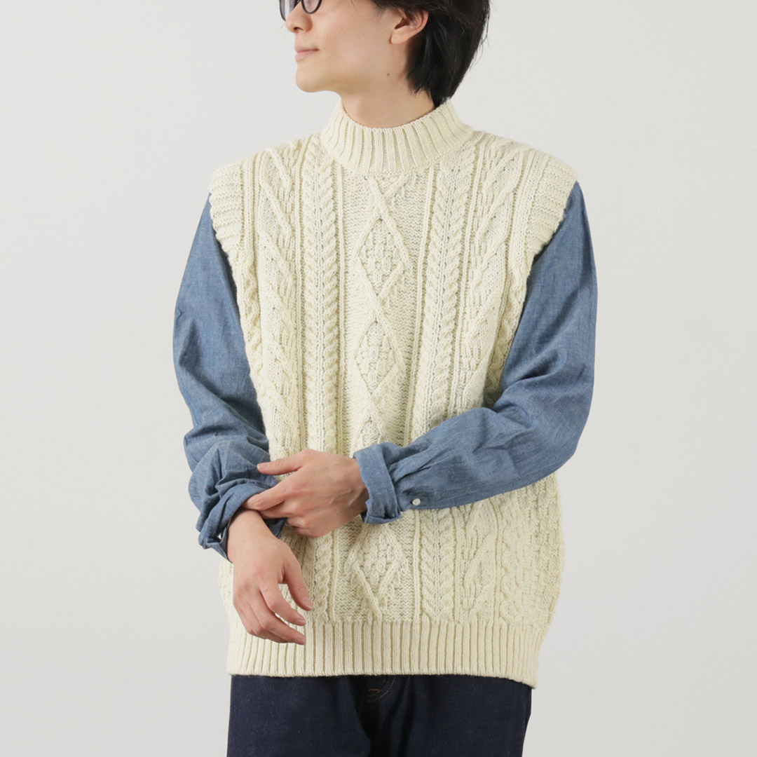 OLD DERBY KNITWEAR（オールドダービーニットウェア） ケーブル タートル スリップオ...