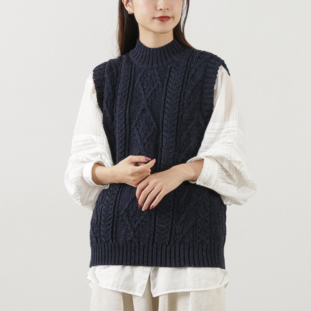 OLD DERBY KNITWEAR（オールドダービーニットウェア） ケーブル タートル スリップオ...