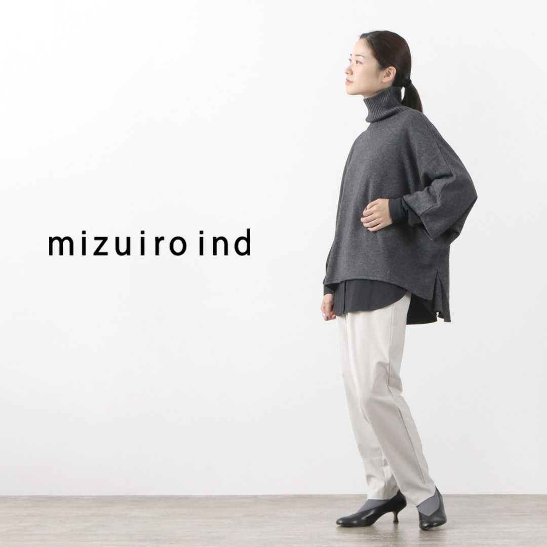 mizuiro ind（ミズイロインド） ポンチョライク ハイネックプル 