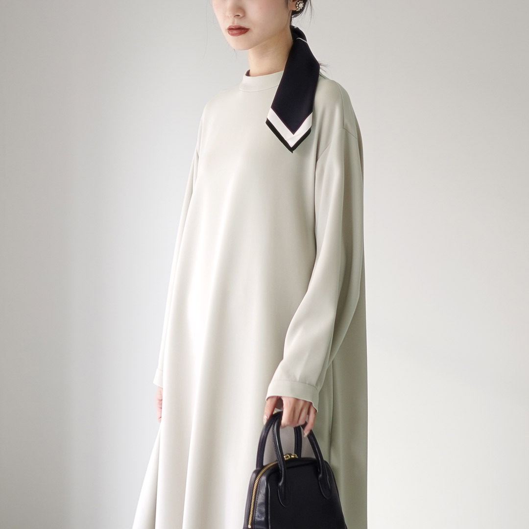 tumugu（ツムグ） ソアパールコンパクト ロングワンピース / 長袖