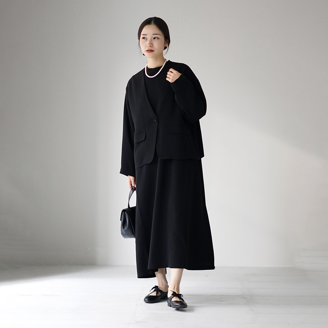 tumugu（ツムグ） ソアパールコンパクト ロングワンピース / 長袖