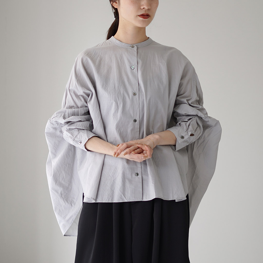 mizuiroind（ミズイロインド） バックギャザー ワイドシャツ 日本製