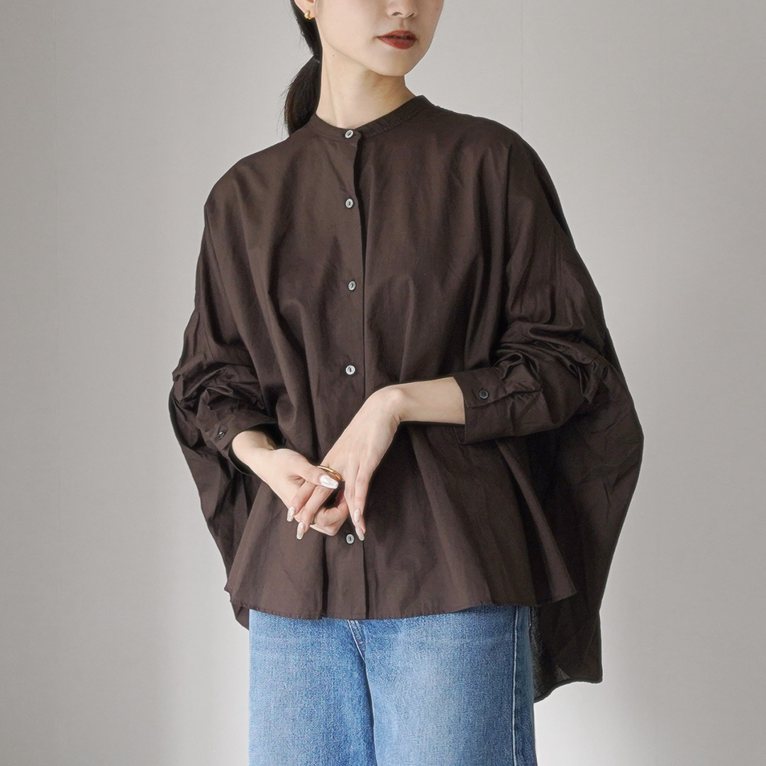 mizuiroind（ミズイロインド） バックギャザー ワイドシャツ 日本製