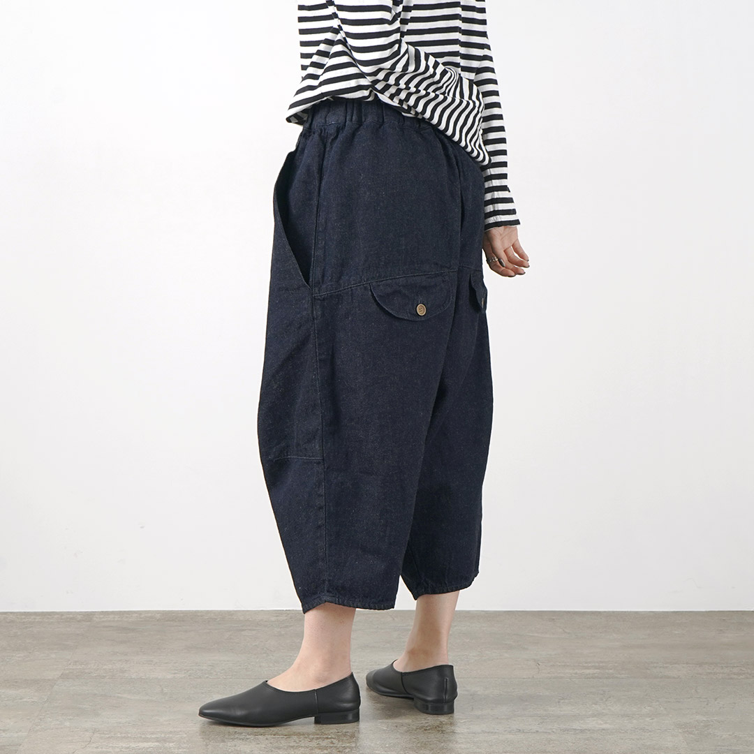 TUMUGU(ツムグ) 10oz コットン リネン デニム ティンカーパンツ 高質で安価 tumugu ツムグ コットンリネンデニム ティンカーパンツ カジュアルパンツ