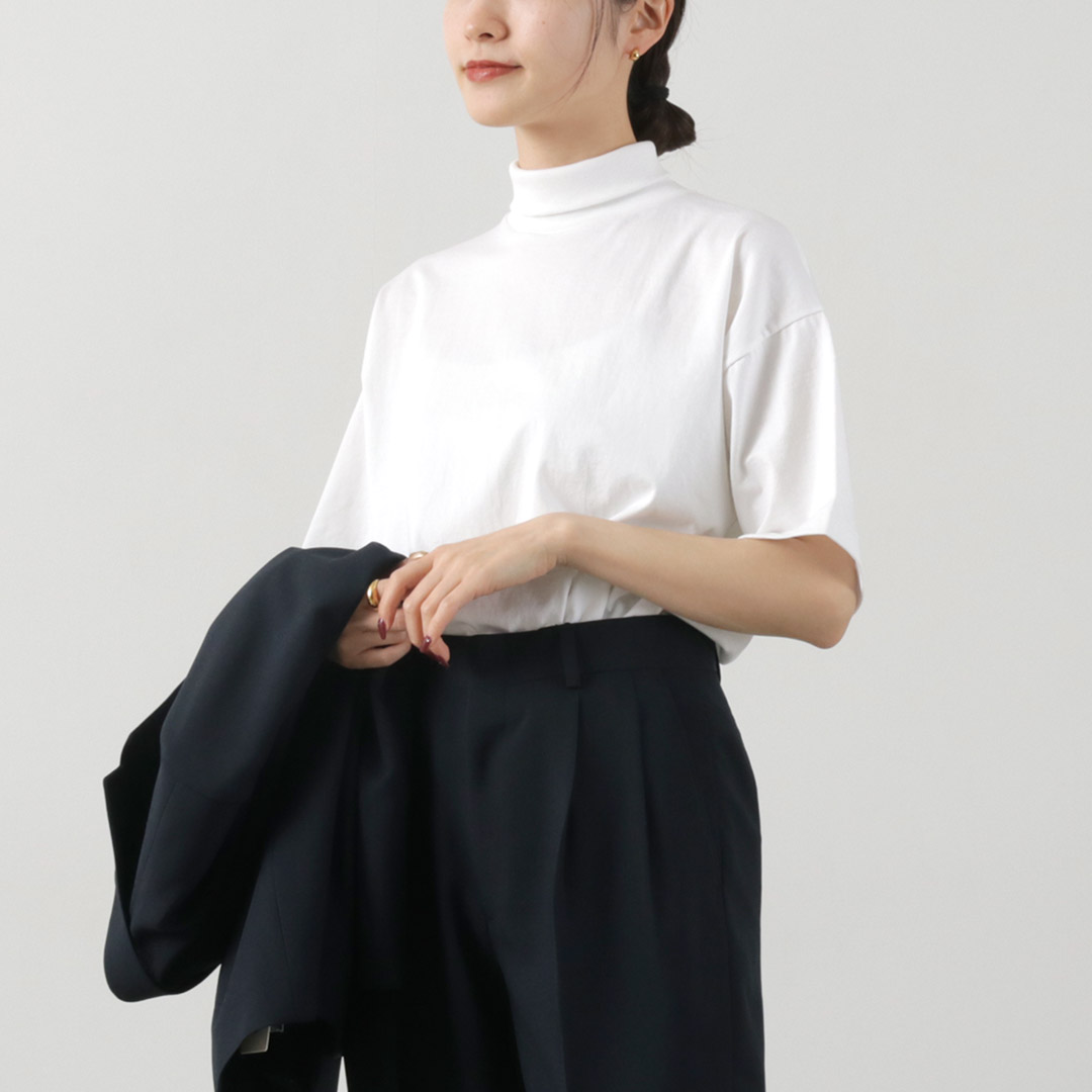 GICIPI（ジチピ） ブロンゾ 5分袖ハイネック リラックスフィットTシャツ / カットソー レディース 半袖 無地 gicipi GICIPI（ジチピ） ブロンゾ 5分袖ハイネック リラックス