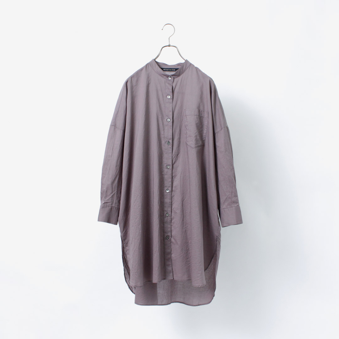 MIZUIRO IND（ミズイロインド） スタンドカラー ロングシャツ / ワンピース / チュニック / レディース