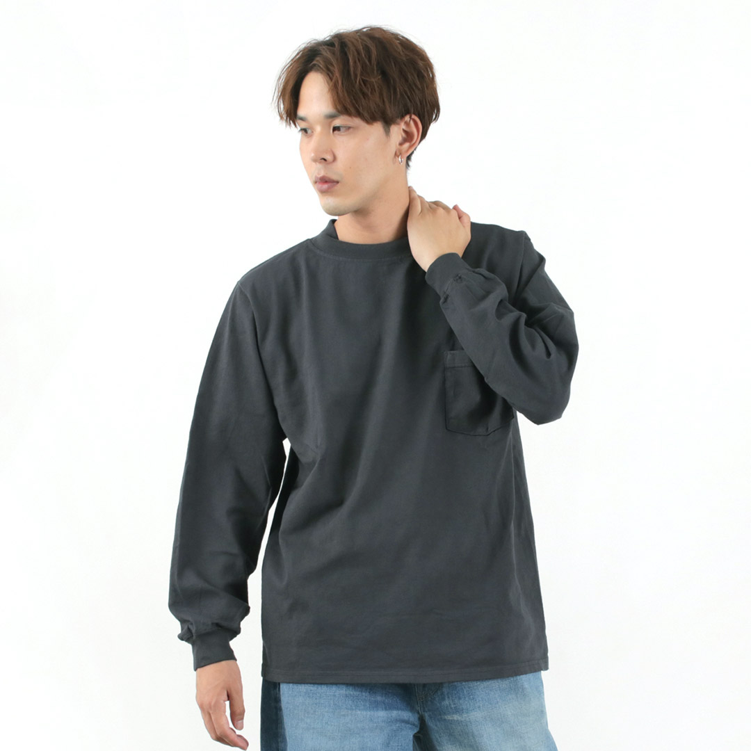 GOODWEAR（グッドウェア） ロングスリーブ モックネック ポケットＴシャツ メンズ レディース...