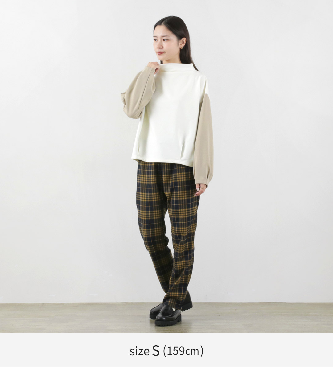 KELEN（ケレン） バイカラー モックネックトップス レディース 長袖 スウェット 裏起毛 トレーナー Kelen KELEN（ケレン） バイカラー モックネックトップス