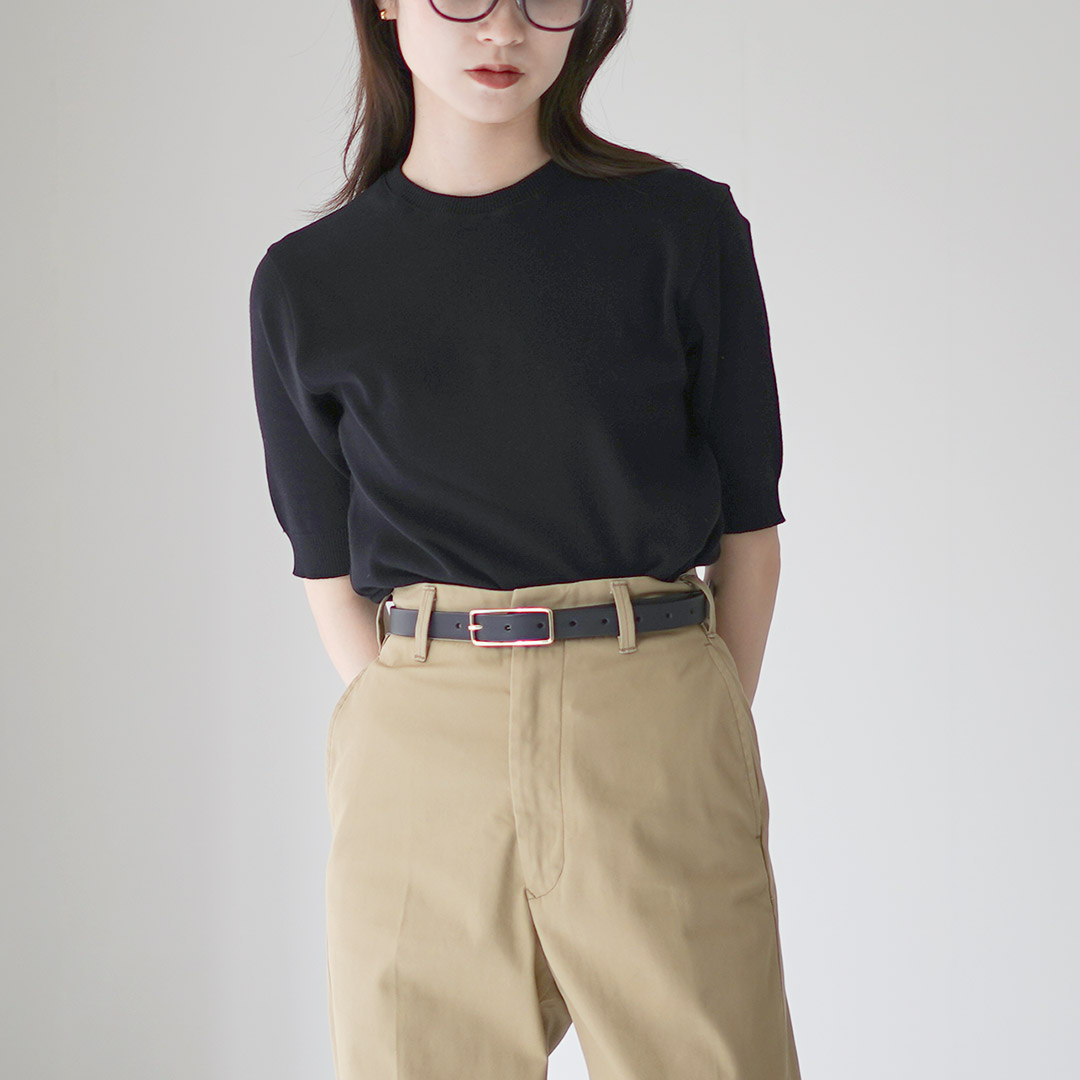 新品 GICIPI ジチピ　ARGENTO KNIT 5分袖　ニット gicipi GICIPI（ジチピ） ARGENTO アルジェーント クルーネック5