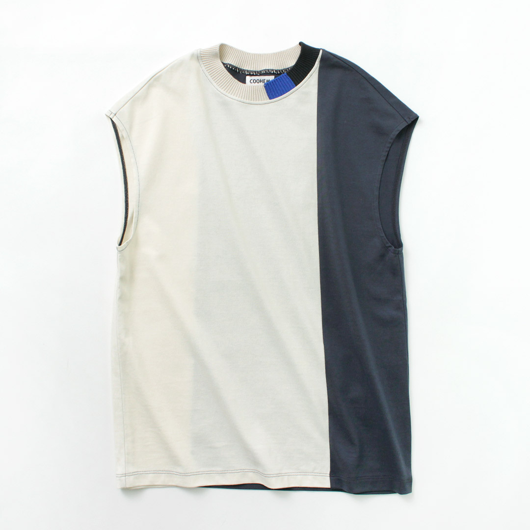 Coohem COOHEM（コーヘン） ストライプリブニット コンビTシャツ