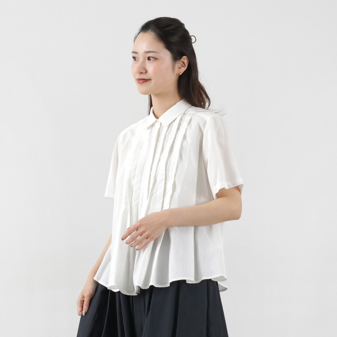 MIDIUMI（ミディウミ） タックショートシャツ / レディース 半袖 