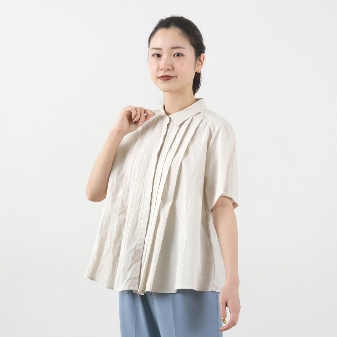 MIDIUMI（ミディウミ） タックショートシャツ / レディース 半袖