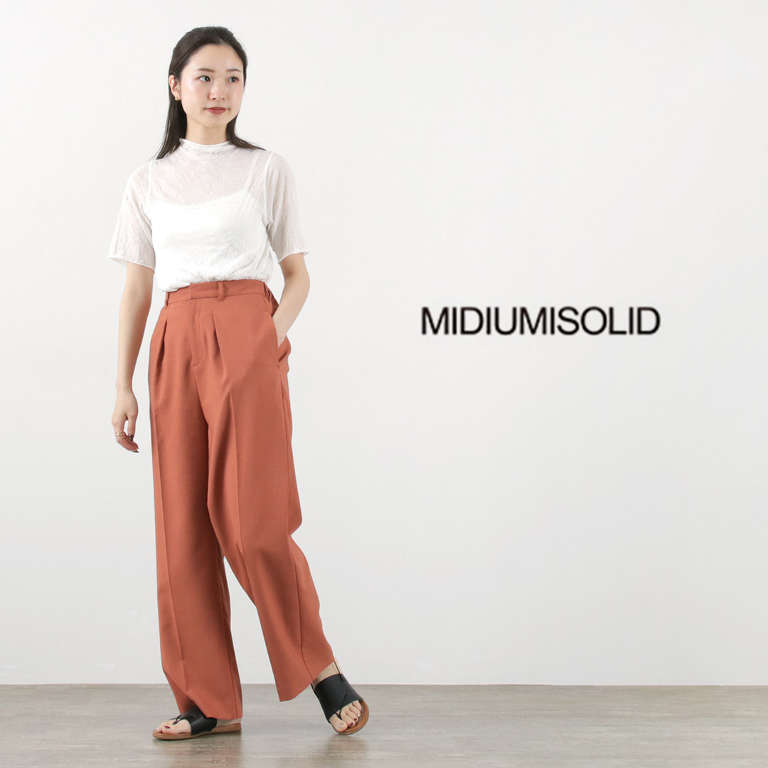 MIDIUMISOLID（ミディウミソリッド） センタープレス ストレートパンツ