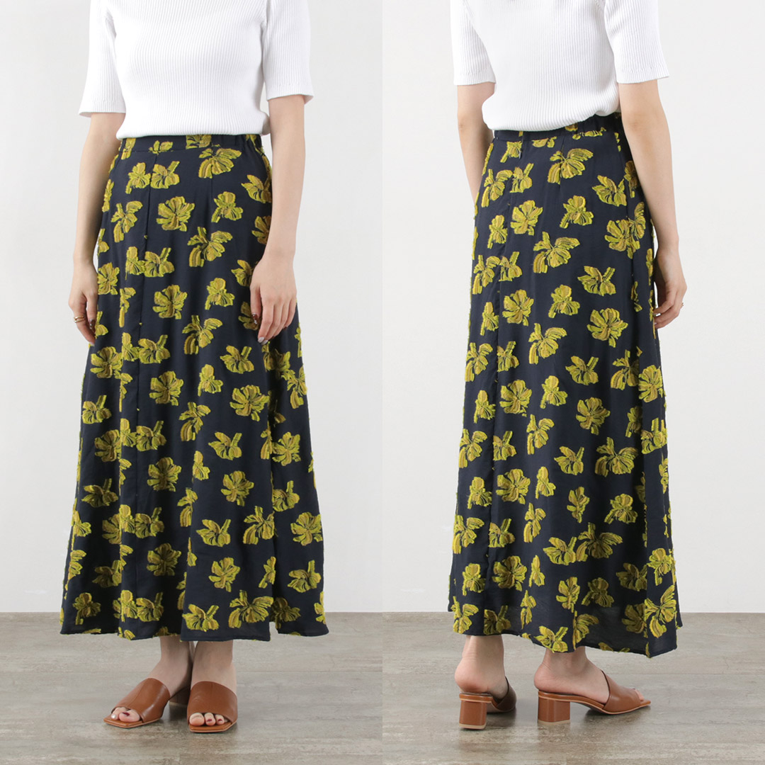 MIDIUMISOLID（ミディウミソリッド） フラワー ジャガード スカート