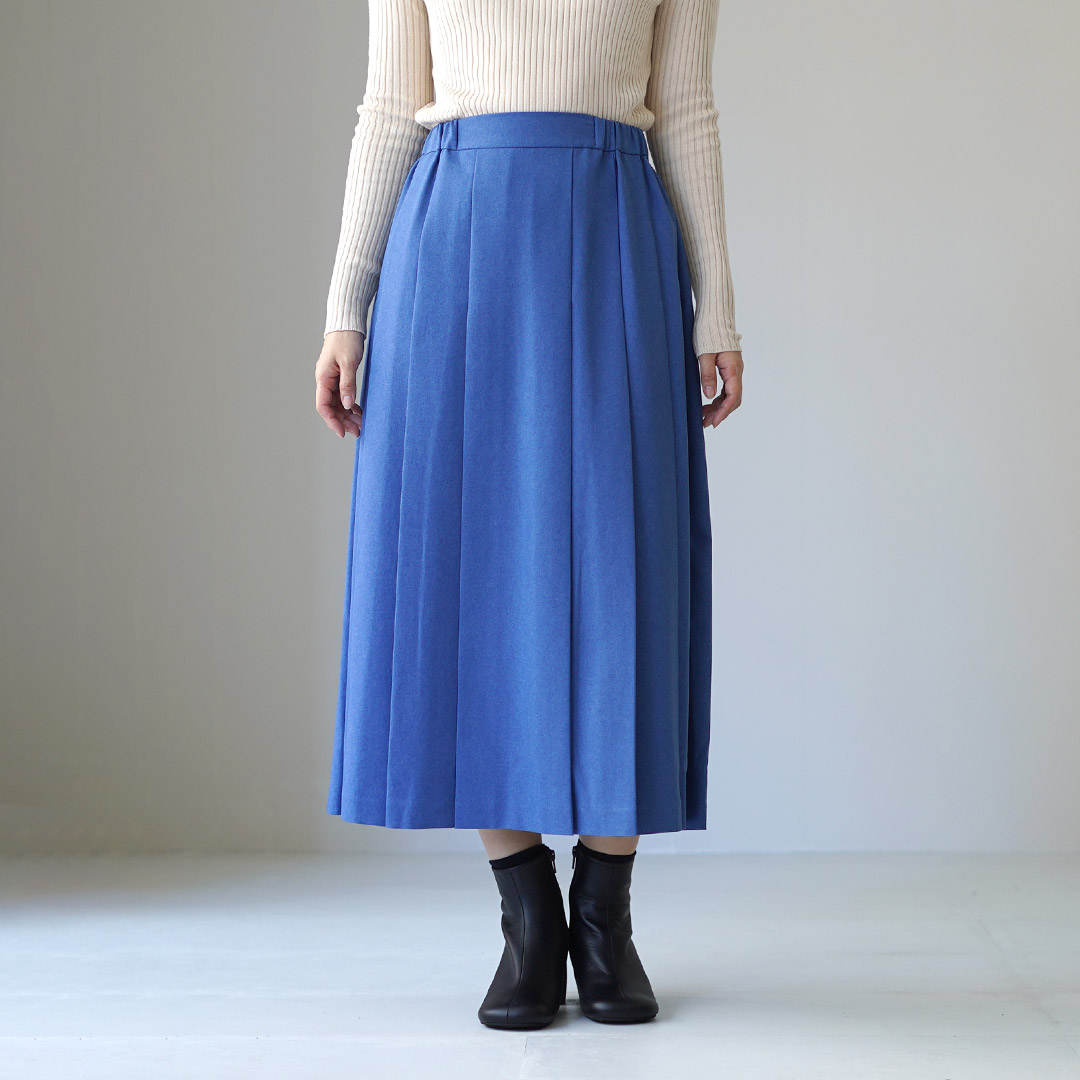 MidiUmi（ミディウミ） カラー プリーツ スカート / ロング Aライン