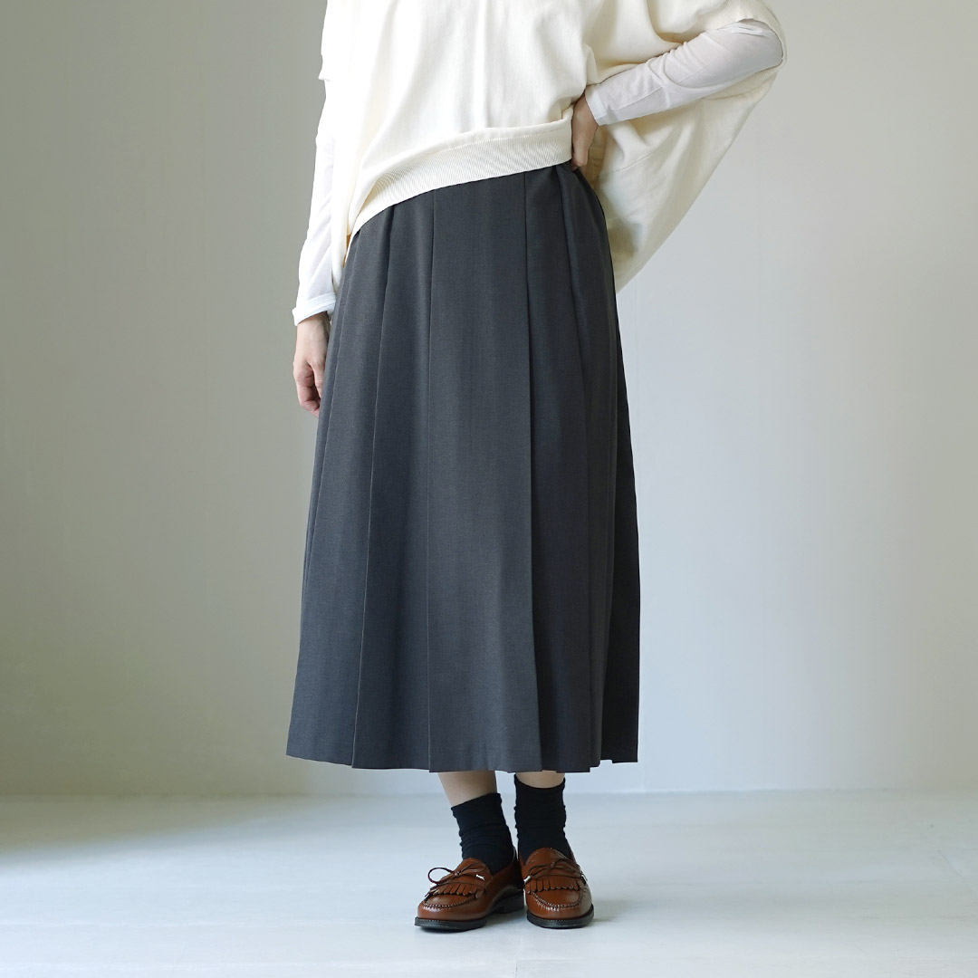 MidiUmi（ミディウミ） カラー プリーツ スカート / ロング Aライン
