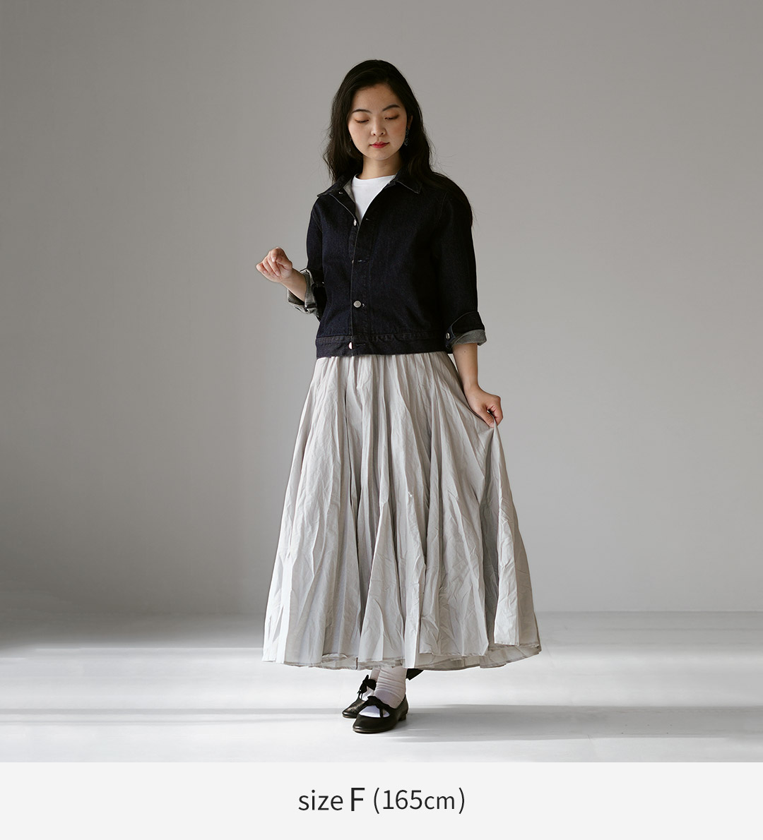mizuiroind（ミズイロインド） ボリューム フレア スカート