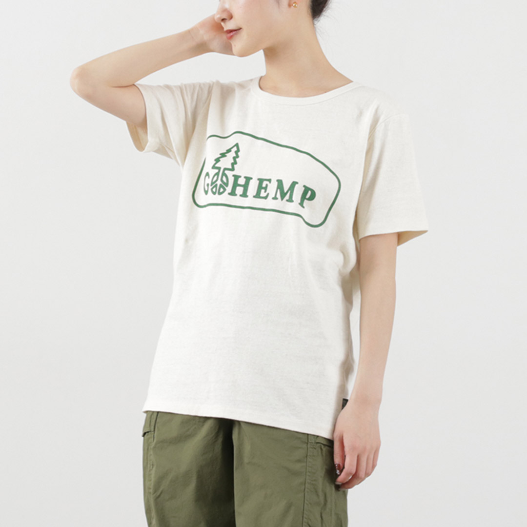 GOHEMP（ゴーヘンプ） ボックスロゴベーシック半袖Tシャツ / メンズ レディース ヘンプコット...