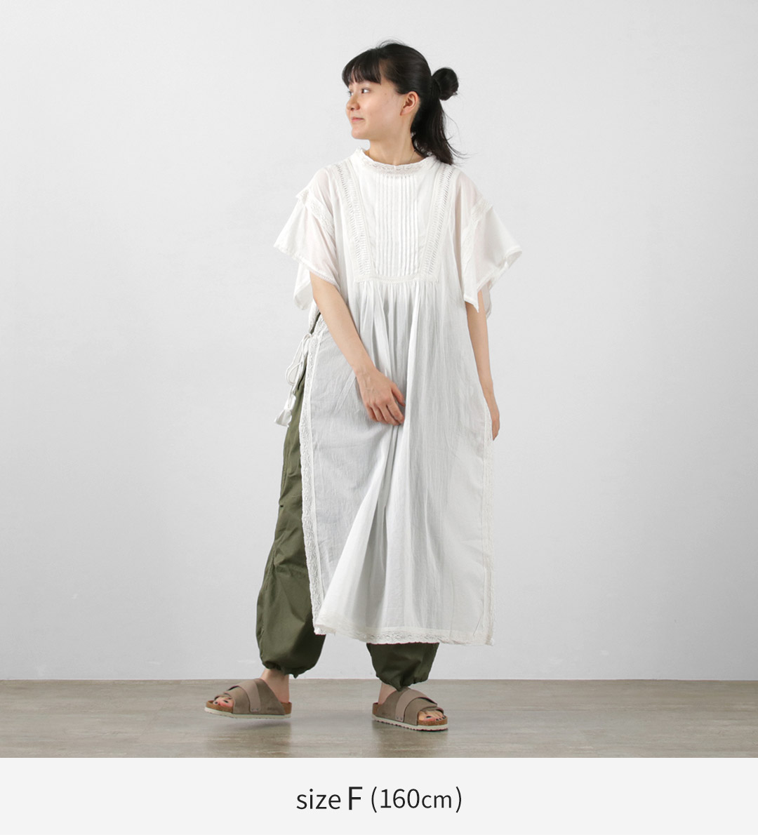 tumugu TUMUGU（ツムグ） サイドリボン ワンピース / ロング丈