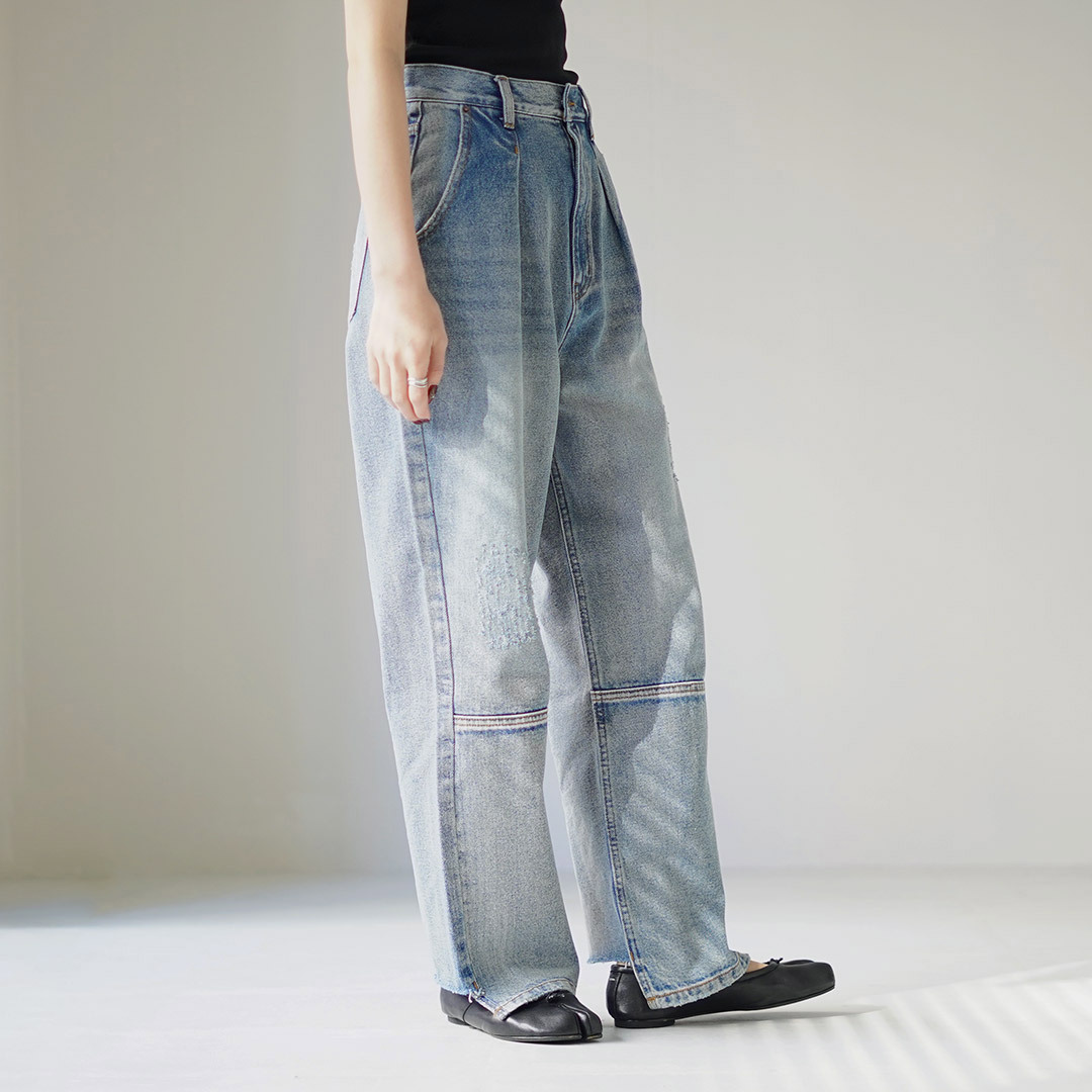 YENN 【穿き比べあり】YENN（イェン） ハイライズ タック ワイド