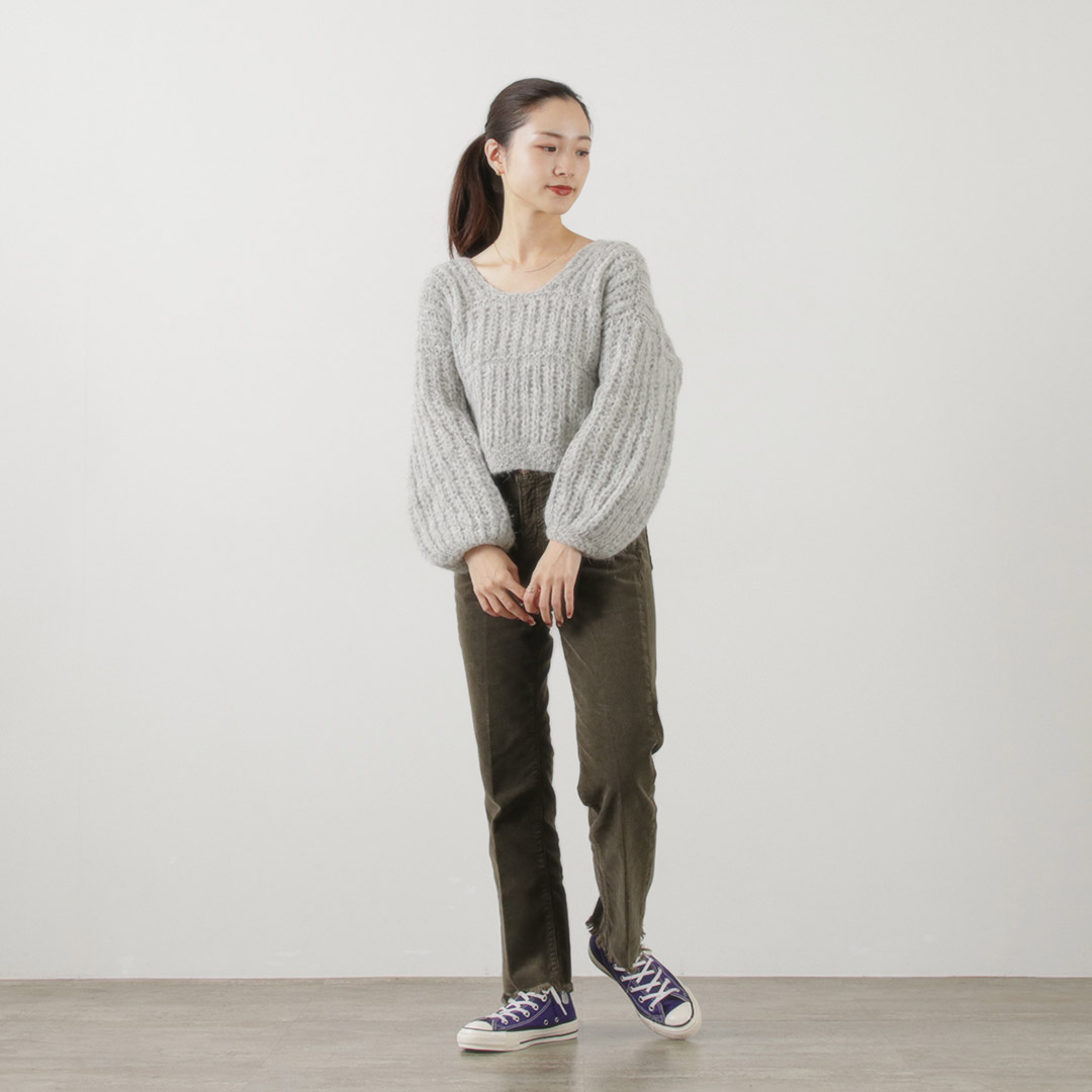 MICHELE＆HOVEN（ミシェルアンドホーヴン） ノラ クロップドニット / アルパカ レディース 丸首 Uネック 無地 短め NOLA  SWEATER : 18416 : GochI by ROCOCO - 通販 - Yahoo!ショッピング