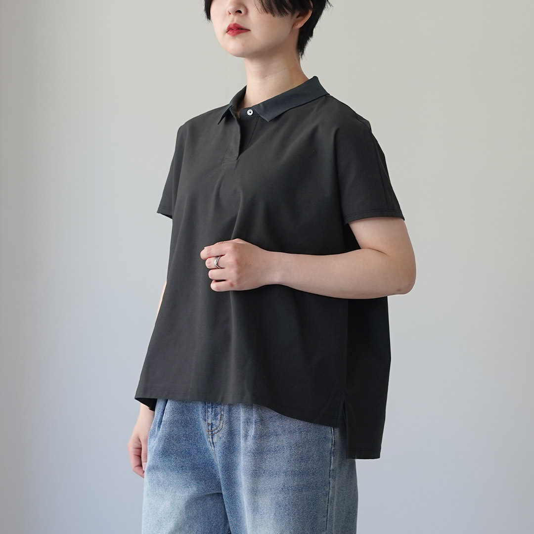 【超美品】ORIMI 半袖ポロシャツ MidiUmi（ミディウミ） ポロ ノースリーブ プルオーバー 日本製