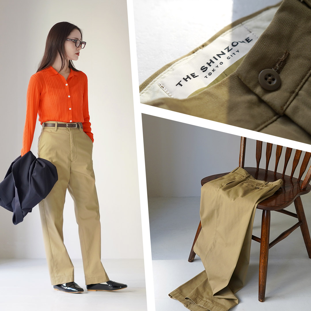 【新品未使用】Shinzone シンゾーン ハイウェストチノ Shinzone（シンゾーン）】 WASHED HIGH WAIST CHINO 定番チノパンツ