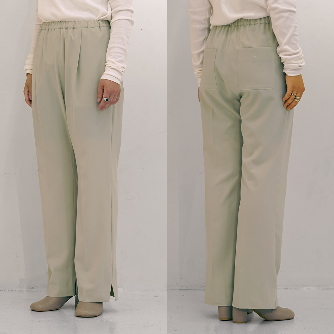 YENN SIDE SLIT SLACKS サイドスリットパンツ　カーキ38 YENN 【予約販売：10月中旬発送予定】YENN（イェン） SIDE SLIT SLACKS