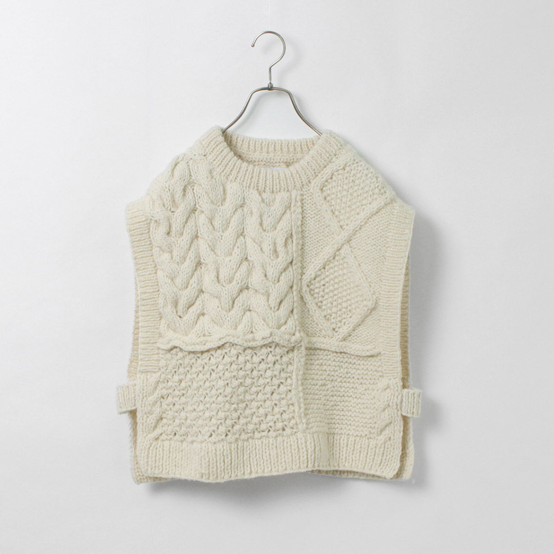kha:ki（カーキ） ハンドニット ケーブル ベスト / レディース