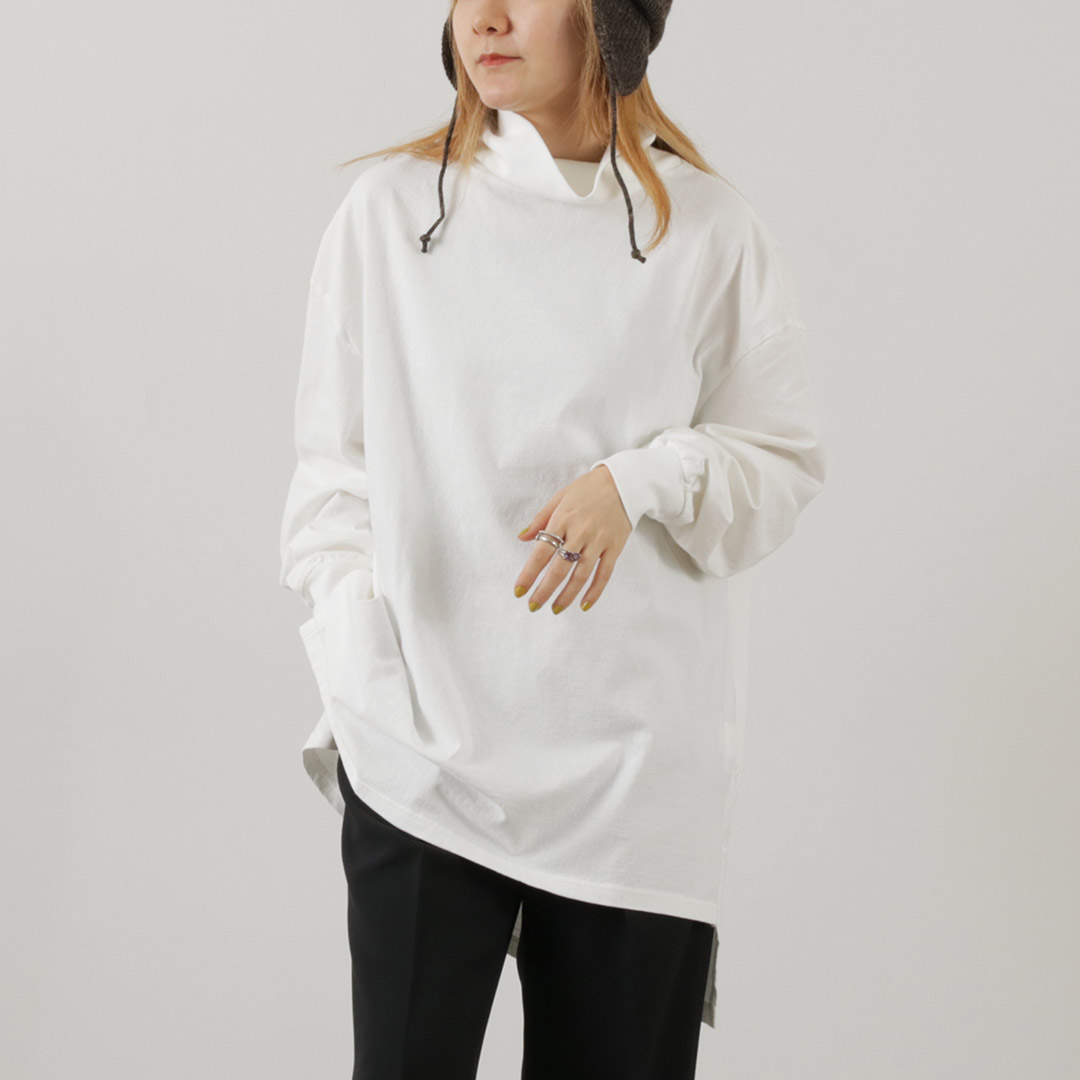 SHINZONE（シンゾーン） ハイネック オーバーTシャツ 23AMSCU02 / レディース カットソー 長袖 無地 Shinzone SHINZONE（シンゾーン） ハイネック オーバーTシャツ