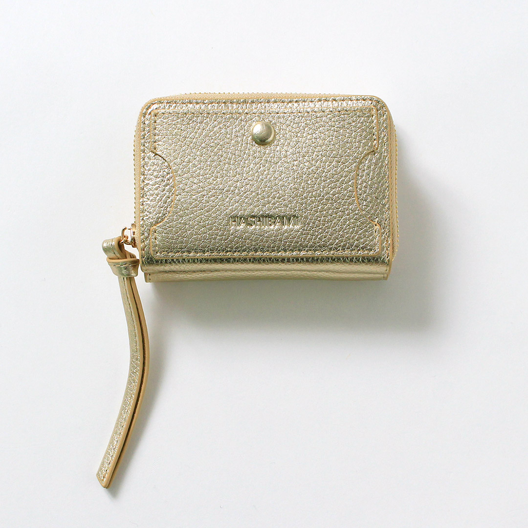 新品★HASHIBAMI PECHINCHAR 三つ折り財布　ゴールド Hashibami（ハシバミ） サンドグラス ミニウォレット / レディース