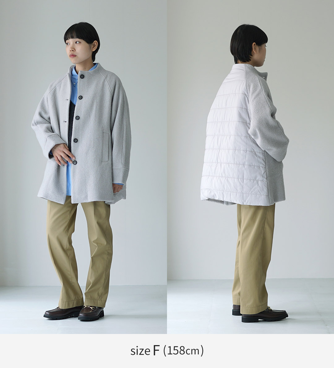 mao made（マオメイド） 異素材 ドッキング モックネック Aライン