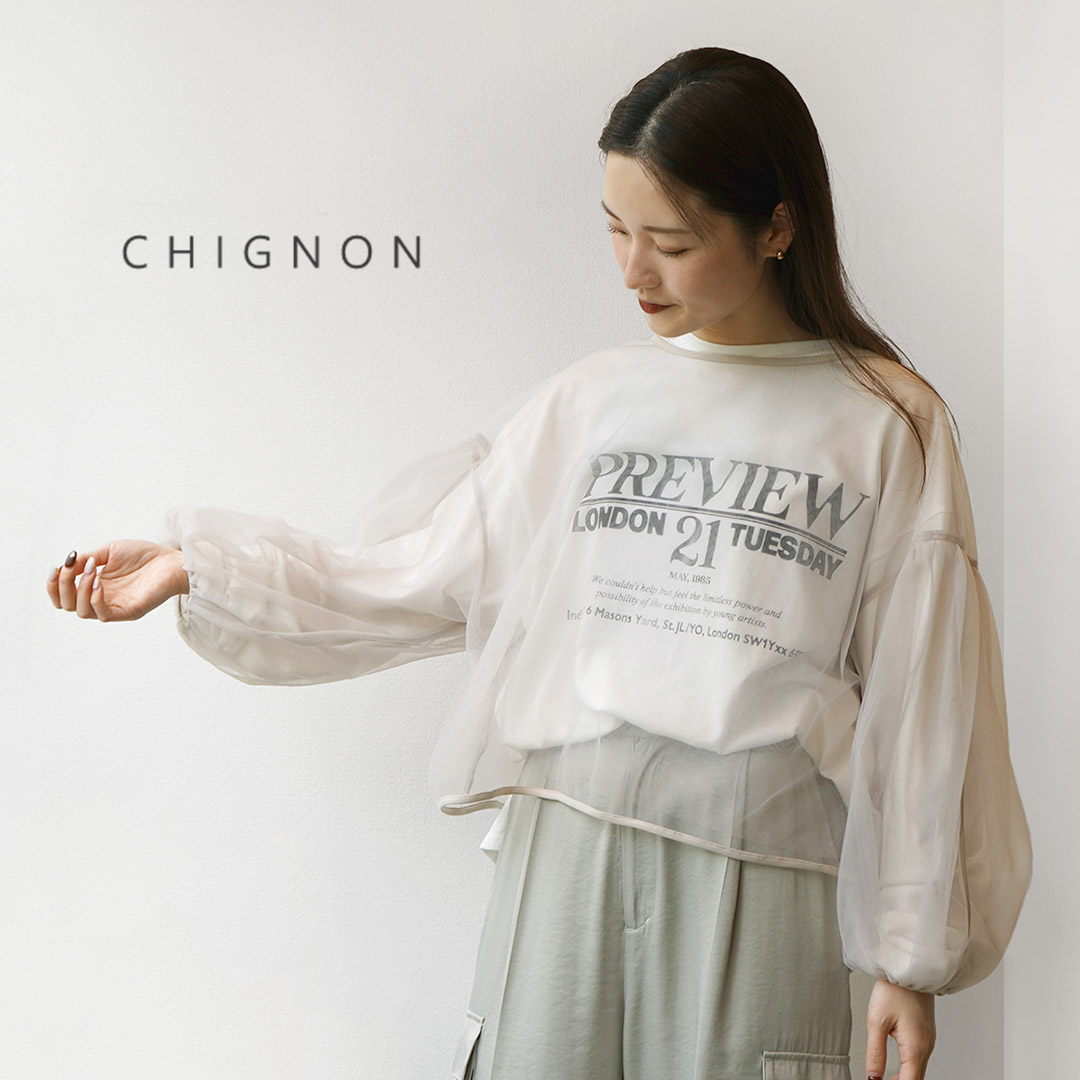 CHIGNON（シニヨン） シアーチュールボリューム ブラウス / レディース CHIGNON CHIGNON（シニヨン） シアーチュールボリューム