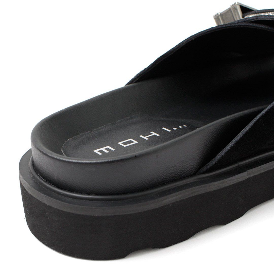 MOHI（モヒ） バックルスエード サンダル / レディース フラット 本革