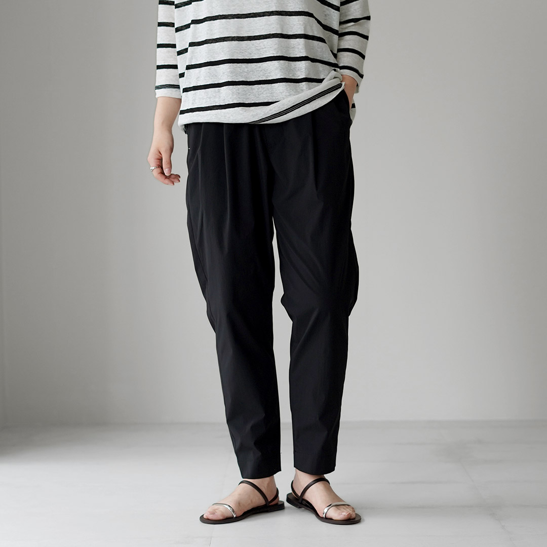 and wander アンドワンダー ストレッチ パンツ 3 ブラック and wander｜UVカット ストレッチ パンツ UV cut stretch pants ユニ