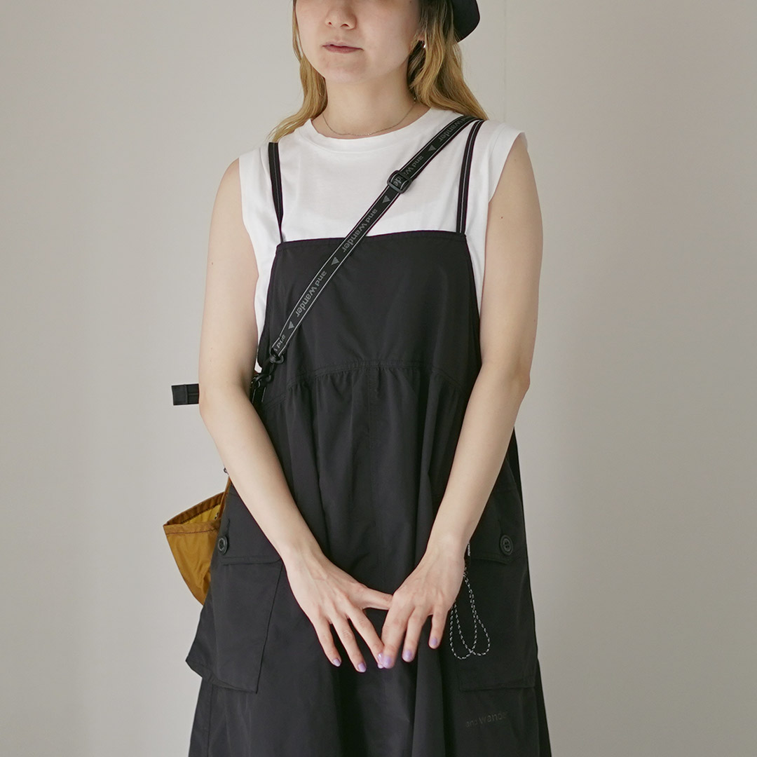 アンドワンダー ワンピース oversized cargo dress 5744183172 レディース and wander and wander アンドワンダー 撥水 オーバーサイズ カーゴ ドレス