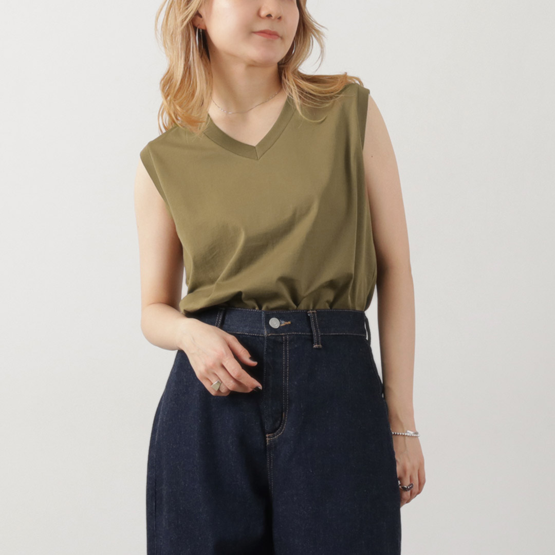 GICIPI（ジチピ） アッチャーイオ Vネック ノースリーブシャツ / レディース トップス インナー ACCIAIO V-Neck N/S TEE gicipi GICIPI（ジチピ） アッチャーイオ Vネック ノースリーブ