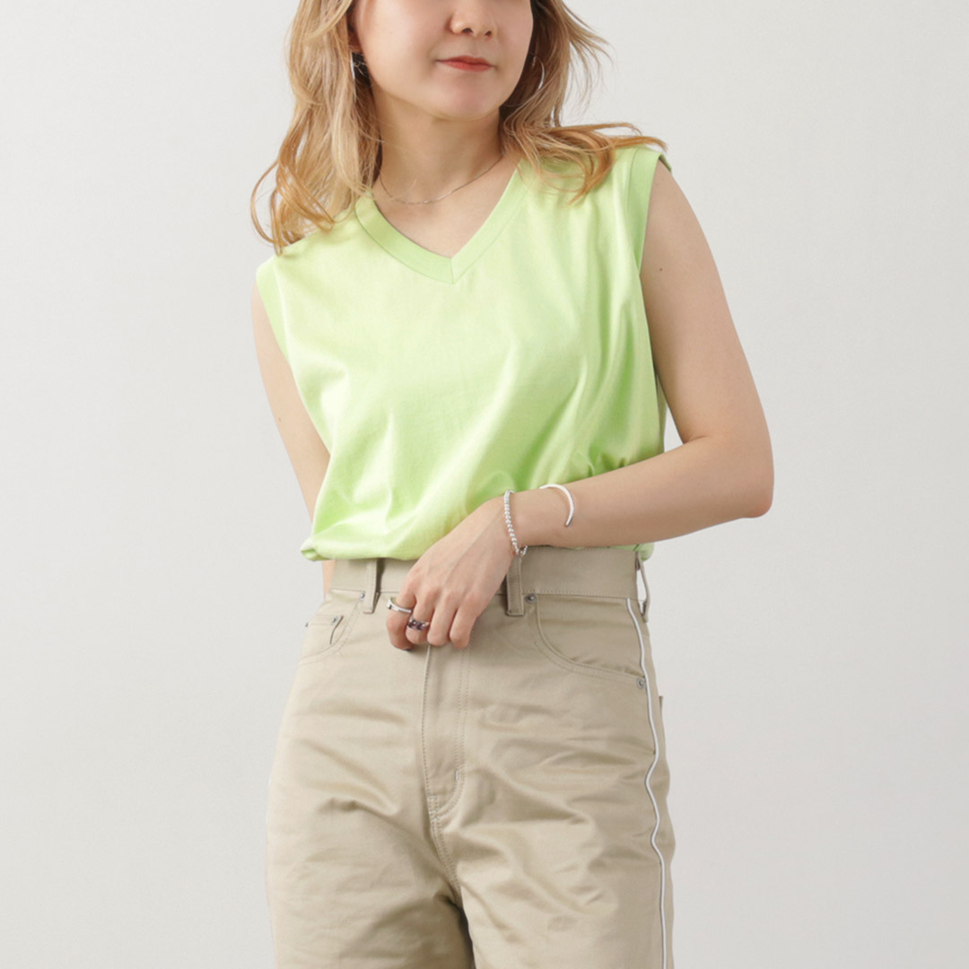 GICIPI（ジチピ） アッチャーイオ Vネック ノースリーブシャツ / レディース トップス インナー ACCIAIO V-Neck N/S TEE gicipi GICIPI（ジチピ） アッチャーイオ Vネック ノースリーブ