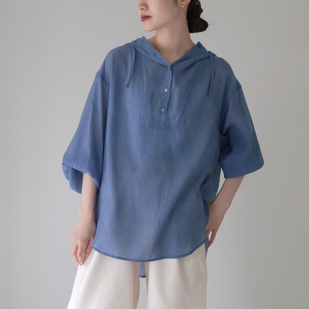 KELEN（ケレン） COO シアー アノラック トップス / レディース ブラウス シャツ プルオーバー 長袖 フード 無地 Kelen KELEN（ケレン） COO シアー アノラック トップス