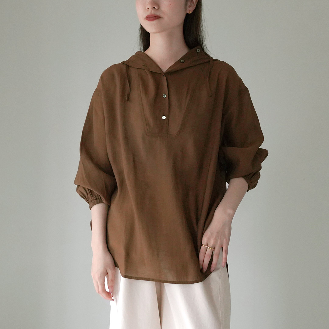 KELEN（ケレン） COO シアー アノラック トップス / レディース ブラウス シャツ プルオーバー 長袖 フード 無地 Kelen KELEN（ケレン） COO シアー アノラック トップス