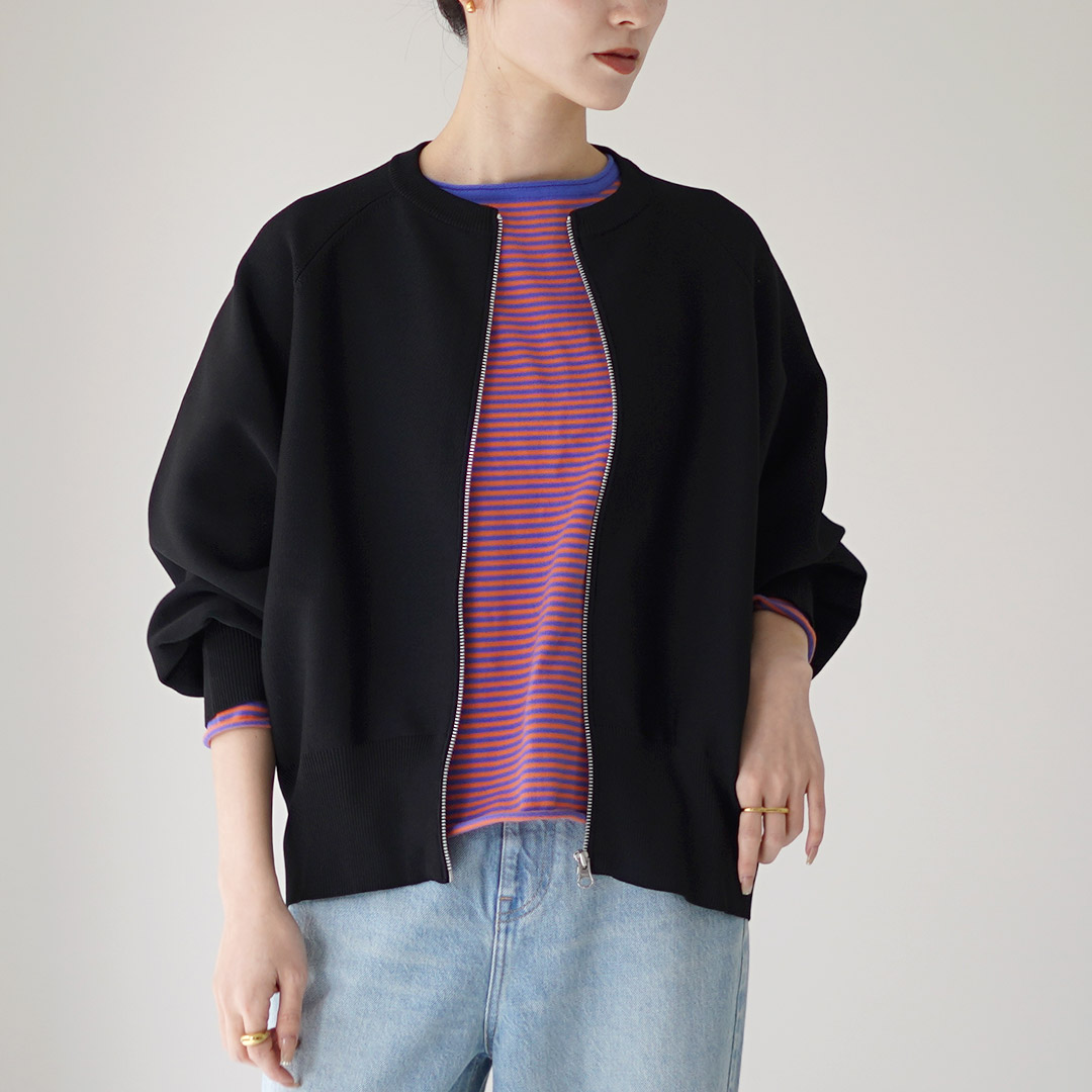 $ stone ラグランスリーブ ボア 黒 mao made MAO MADE（マオメイド） カラー別注 ラグランスリーブ