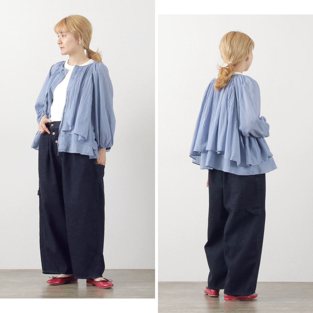 TUMUGU（ツムグ） 12oz コットンリネンデニム ワイドパンツ