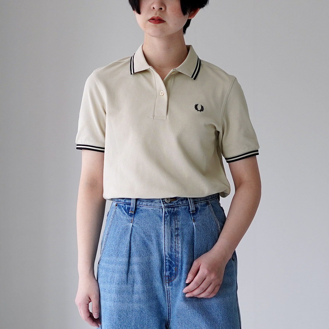 FRED PERRY フレッドペリー ノースリーブカットソー サイズ:10 バイカラー/ポロシャツ    ブルー レディース / 240001162595 FRED PERRY（フレッドペリー） ポロシャツ ポロ ツインティップライン