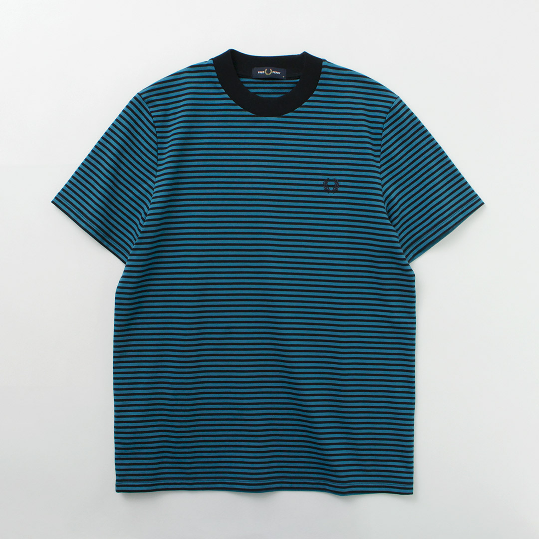 FRED PERRY（フレッドペリー） M6581 ファインストライプ ヘビーウェイト TEE / レディース トップス FRED PERRY PERRY（フレッドペリー） M6581 ファインストライプ