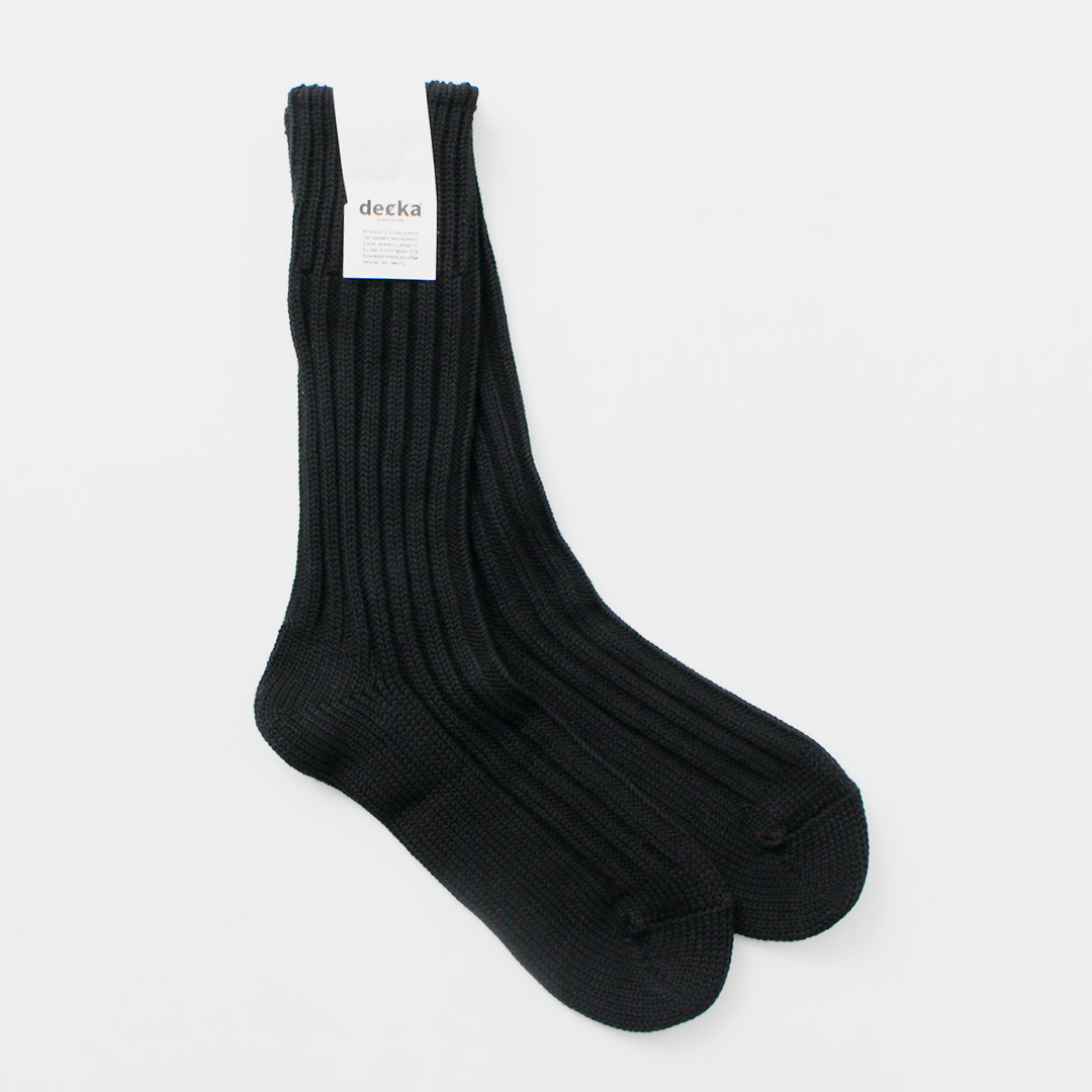 DECKA QUALITY SOCKS（デカ） ヘビーウエイト プレーン クルーソックス / メンズ...