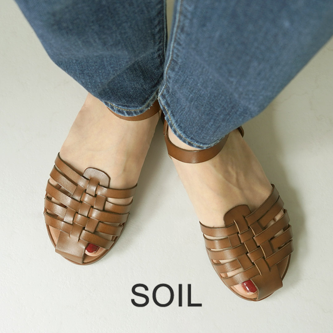 SOIL（ソイル） アンクルストラップ メッシュサンダル / レディース 靴
