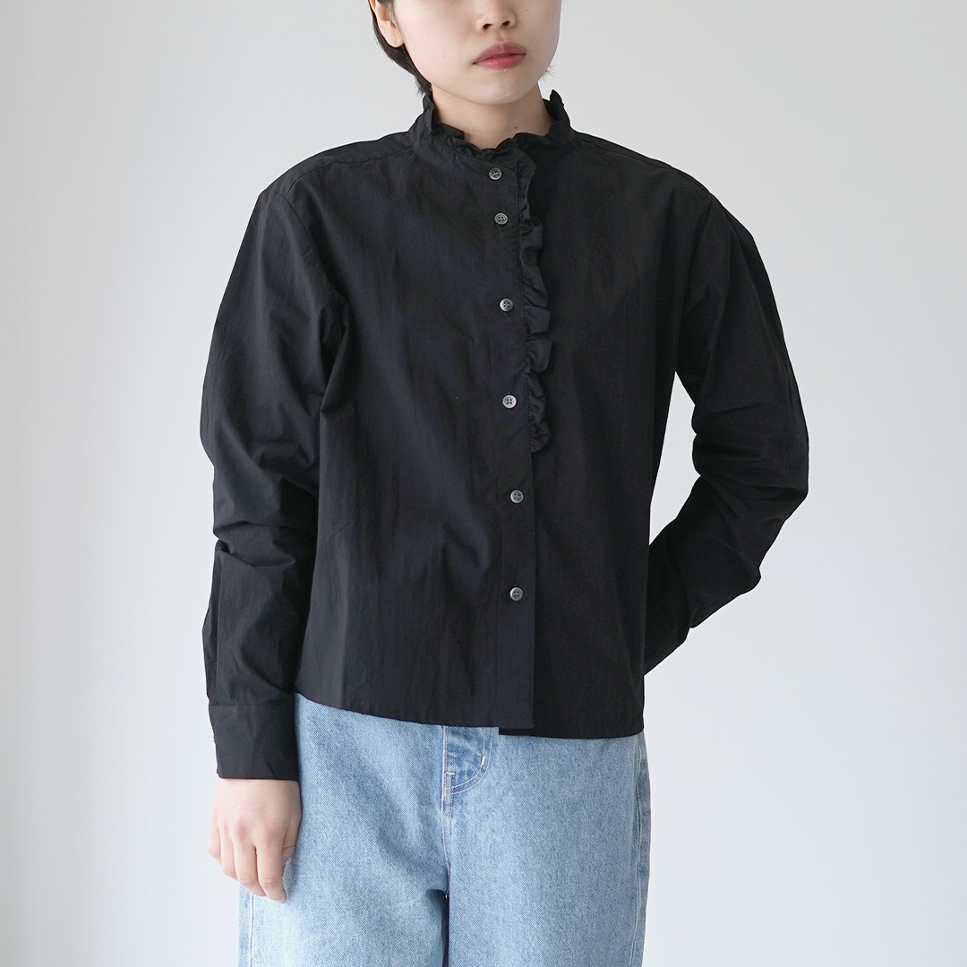 MidiUmi（ミディウミ） フロント ハーフフリル シャツ / レディース