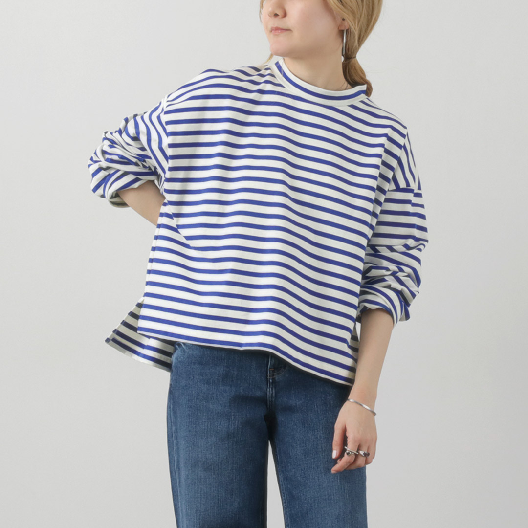 レディース　MidiUmi　ミディウミ　クルーネック　　オーバーサイズ　バックプリント　カットソー　Tシャツ　1-719147 MidiUmi MIDIUMI（ミディウミ） ボーダー ボトルネック Tシャツ