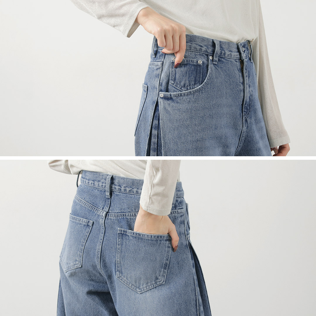 国内最安値！ YENN YENN（イェン） レディース / デニムパンツ サイドプリーツ パンツ